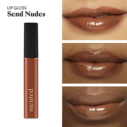 Mented Cosmetics | Deep Tan Nude Lip Gloss, Send Nudes | Vegan, Paraben-Free, Cruelty-Free Gloss Topper | Long Lasting And Moisturizing Lipgloss #TOP1