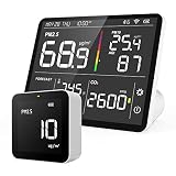 Temtop M100 Air Quality Monitor Weather Station M100 & M10i PM2.5 Monitor Bundle – 8-in-1 Smart Air Quality
