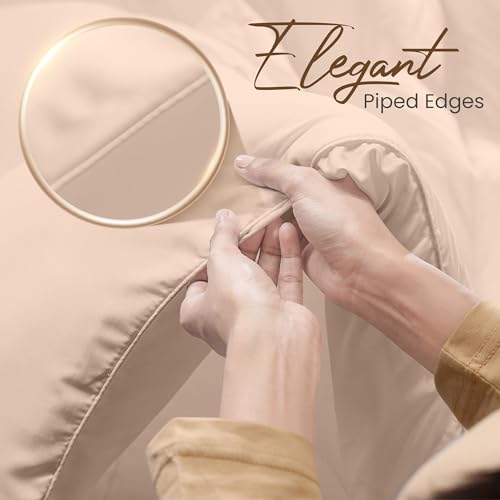 Utopia Bedding Comforters Queen Size, All Season Duvet Insert, Down Alternative Box Stitched Bed Comforter with Corner Tabs, Machine Washable (Beige)