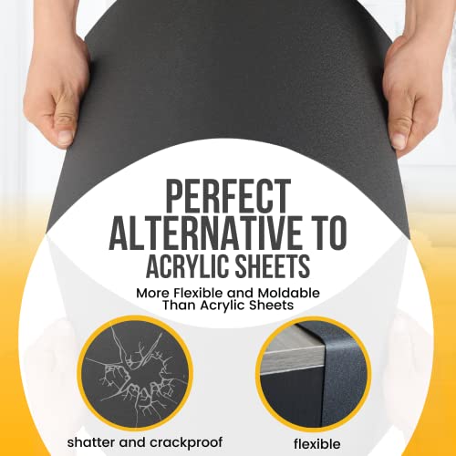 Image of (8-Pack) CalPalmy ABS Plastic Sheets (Black) - 16 inch x 12 inch x 1 /8 inch Plastic Sheet - Textured (Front) and Matte (Back) Surfaces - More Flexible and Moldable Than Acrylic Sheets - for Crafts and Decors