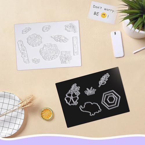 Image of 60pcs Magnetic Sheets and Storage Bags for Stamps and Dies Storage with Album Pocket, Die Cut Storage Set for Storage Die Cutting,DIY Scrapbooking,Card Making Supplies (Purple 2 Sets)