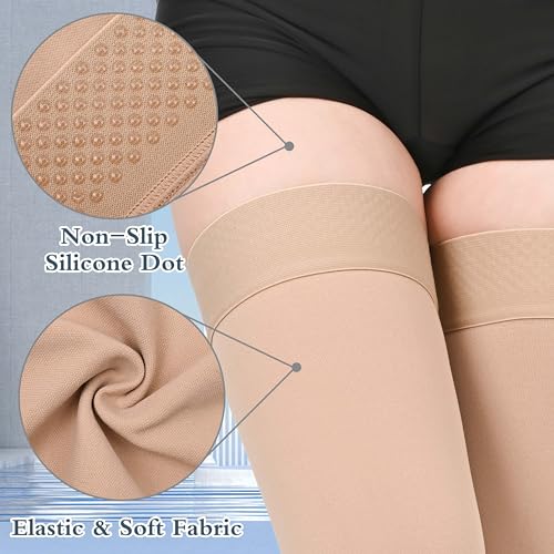 GODORIO 2Pairs 20-30mmHg Thigh High Compression Stockings, Thigh High Compression Socks for Women, Medical Compression Stockings for Varicose Veins, Swelling, Pregnant, Teacher, Doctor4