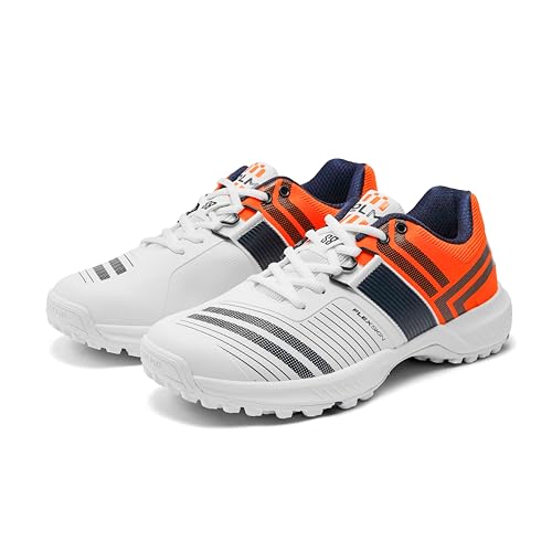 Image of SOLM8 S8 Cricket Shoes with Rubber Spikes - Performance Cleats for Men on Outdoor Turf /Grass, Featuring Wide Toe, Speed-Fit Lacing and New Gel Cushioned Insole