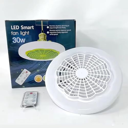 Ventilador de Teto com Luz Lâmpada LED Silêncios para Encaixe E27 Ventilador de teto Portatio Com Co