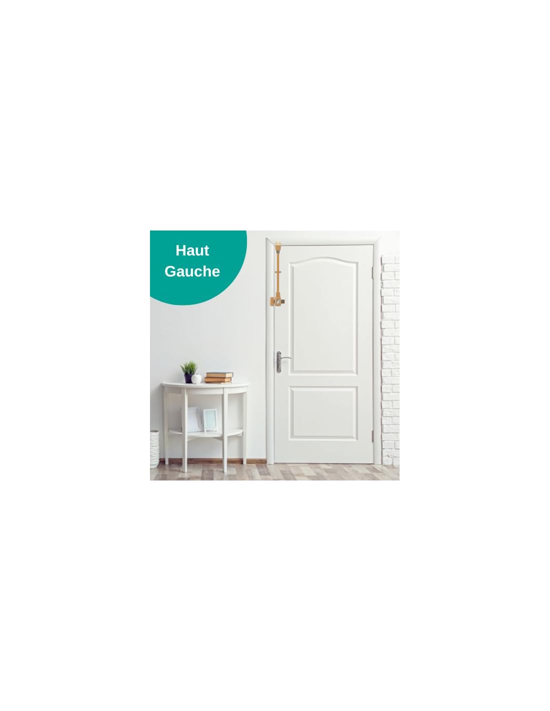 THIRARD - Verrou à bouton Mirage 6 pour porte d'entrée, cylindre 45mm, tringle 2 pts en acier, haut, gauche, 3 clés, bronze