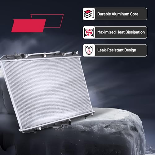 Image of BDFHYK 13024 Aluminum Radiator for Toyota Highlander 2008-2013, CU13024 DPI 13024, 1-Row 16mm Core, Direct Fit Replacement