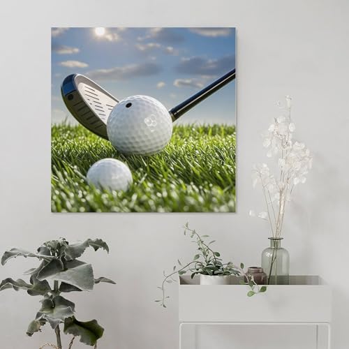 Toile murale abstraite déco salon impression canvas balle de golf - 5