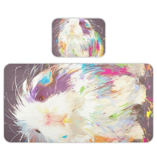 Cartoon Cute White Guinea Pig Cooling Baby Waterproof Crib Mattress pad 28