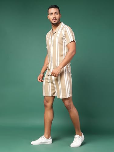 Image of Rigo Printed Co-Ord Set for Men | Casual Shirt & Shorts Night Suit Set | Lounge-wear Nightdress Pajama Set for Mens & Boys | Night Wear, Beach Wear, Vacation Wear Outfit