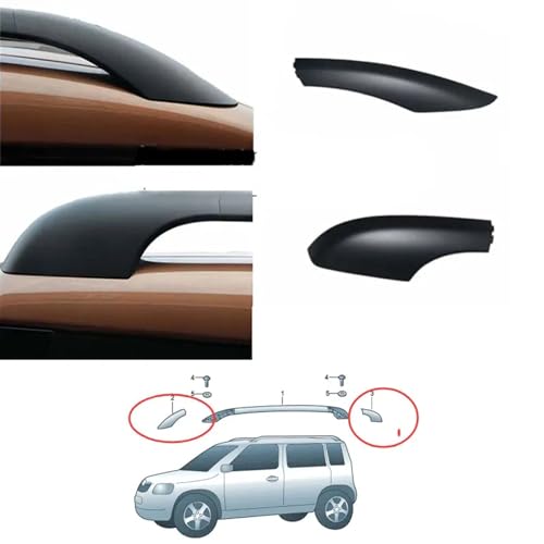 Cache de barre de toit clipsable pour Skoda Yeti embout de rail avant gauche OEM - 3