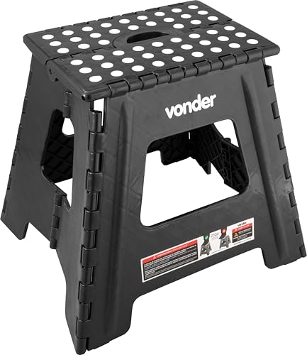 Vonder, Banqueta Plástica Dobrável, Preta, Altura 360 Mm