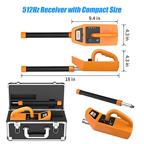 HBUDS 512hz Pipe Locator Receiver and 512 Hertz Sonde Transmitter for Sewer Camera, Replacement Only for HBUDS IHBUDS Anysun Pipe Inspection Camera, Detecting Depth: Up to 23 Feet