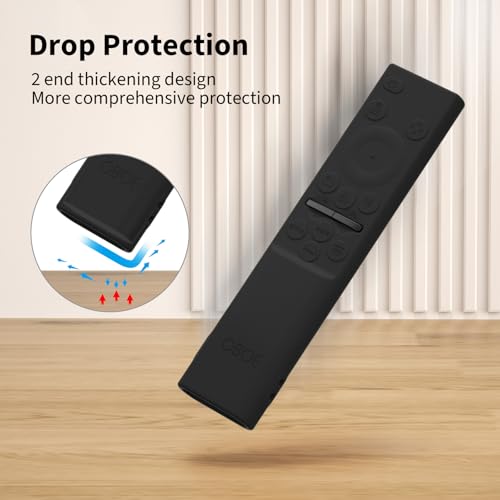 Image of OBOE Silicone TV Remote Cover for Samsung Remote BN59-01311 QLED, Black | Full Wrap Protective Case, With Loop, Remote Not Included