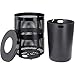 Global Industrial Outdoor Perforated Steel Trash Can with Flat Lid, Raised Base and Plastic Liner, 36 Gallon Capacity, Black, Thermoplastic Coating, 23-1/2