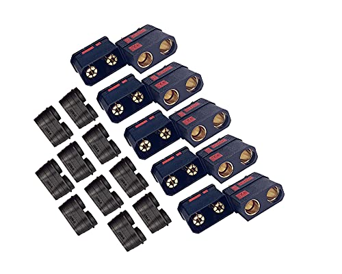 BABUVYA High Current Antispark Connector Male and Female QS8-S Black Application with Remote Control Toys Drone Battery Charger Etc (5 Pairs)