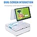 PA-DABAOO Smart Cash Register POS System with Dual Screen,All-in-One Cash Register Built-in Receipt Printer,15.6 Inch Touch Screen POS Systems,Keyboard & Drawer,White