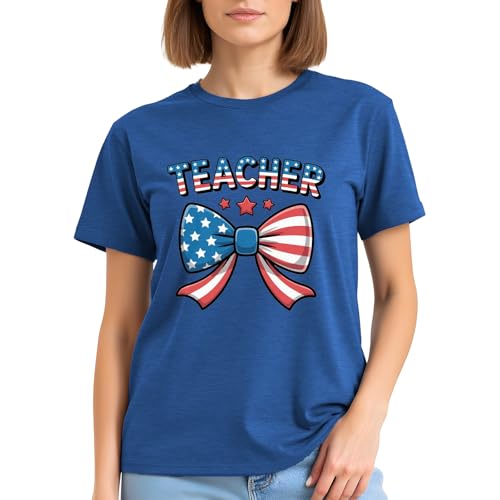 Image of 4th of July Bow Tank Top Women-Vintage American Bow Sleeveless Shirt USA Flag Tee Top Patriotic Tank Top