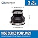 Fernco 1056-32 Reducing 3-in. x 2-in. Flexible PVC Pipe Coupling for Cast Iron and Plastic Plumbing Connections in Black