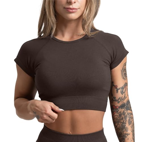 Image of Gymreapers Short Sleeve Workout Tops for Women - Crop Tops for Women Tee - Yoga Athletic Tops for Running, Gym, & Training