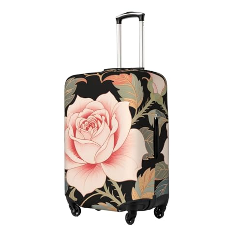 Ornate Rose Black Luggage Covers For Suitcase Elastic Suitcase Cover Protector Scratch-Resistant Covers For 25-28 Inch Luggages L2