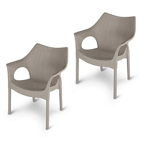 Supreme Cambridge Plastic Chairs for Home, Outdoor & Garden (Set of 2, Dark Beige) Supreme Cambridge Plastic Chairs for Home, Outdoor & Garden (Set of 2, Dark Beige)