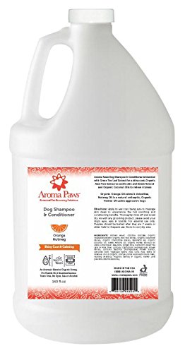 Aroma PawsDog Shampoo and Conditioner - Aromatic Tearless Shampoo for Cleansing, Grooming, and Conditioning - Moisturizing Shampoo for Dogs and Puppies - Orange Nutmeg Vetiver, 1 Gallon