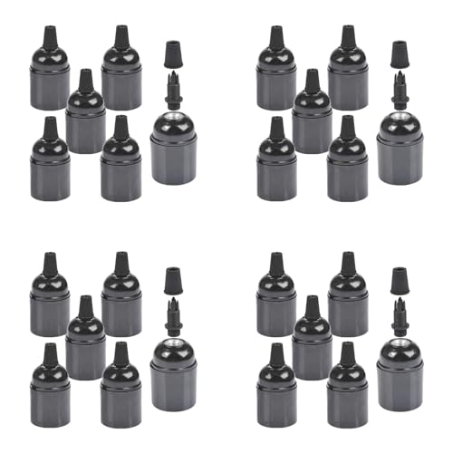 Portalampada Nel Bachelite da 24 Pezzi E26 E27 Vintage Un Vite ES per