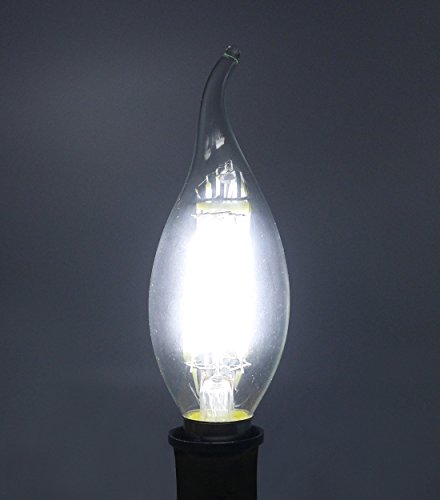 Jcking (Pack Of 8 Ac 110V-130V 6W E14 Dimmable Led Filament Bulbs Candle Tip Led Light Bulb, Led Vintage Antique Chandelier Light Cool White 6500K #TOP2