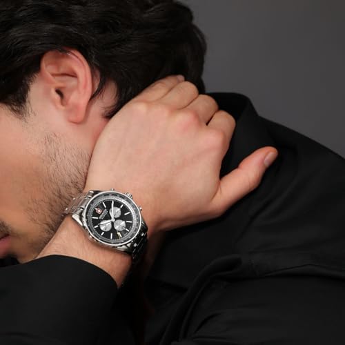 Image of Swiss Military Hanowa SMWGI0000309 Afterburn Chrono - Swiss Made Round Black Chronograph - Watch for Men
