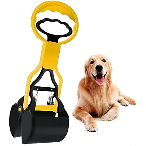 WADY Pet Dog Pooper Scooper,1PC Non-Breakable Pooper Scooper, Pooper Scooper,Dog Poop Scooper,Durable Dog Poop Pick Up Tool with Jaw Claw Bin for Easy Grass and Gravel (yellow) Cover
