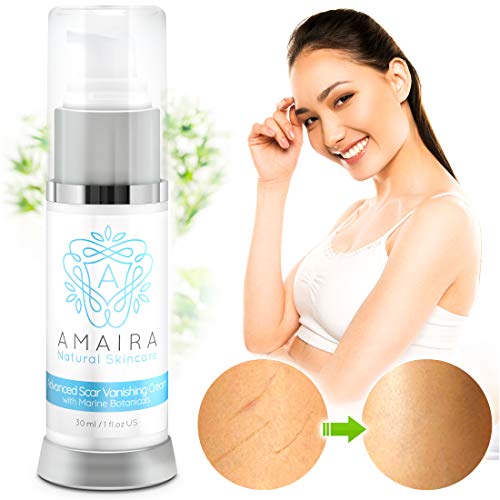 Amaira Advanced Scar Cream – Scientifically Proven Stretch Mark, Surgery, Burn & Acne Scar Remover Treatment – Premium Blemish Fade Removal for Men & Women
