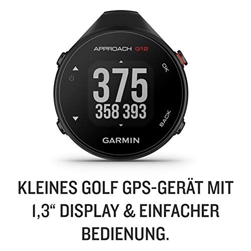 Garmin Approach G12 - GPS-Golfgerät mit Entfernungsangaben zum Grün & zu Hindernissen. 1,3“ Display, Messung & Aufzeichnung von Schlagweiten. 30 h Akku, für 42.000 Golfplätze weltweit, Schwarz – Bild 4