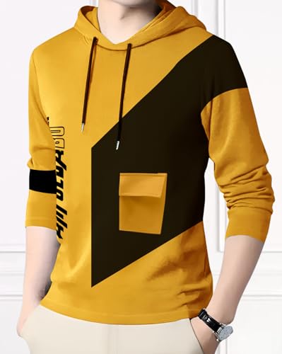 Image of AUSK Men's Full Sleeve Hooded T-Shirt - The Ultimate Cotton Blend Comfort || Hoodies for Mens