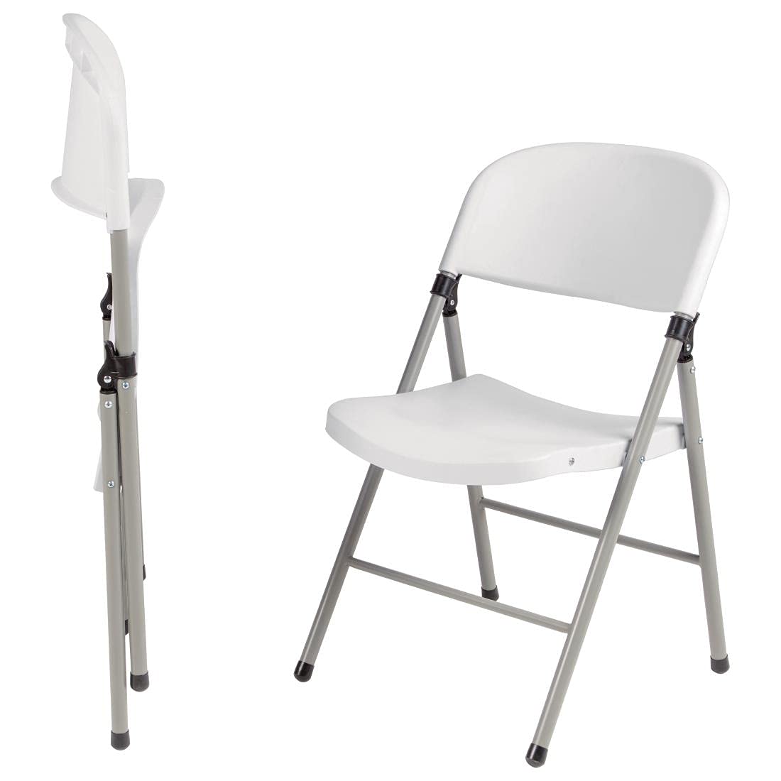 Bolero Lot de 2 chaises pliantes Blanc cassé