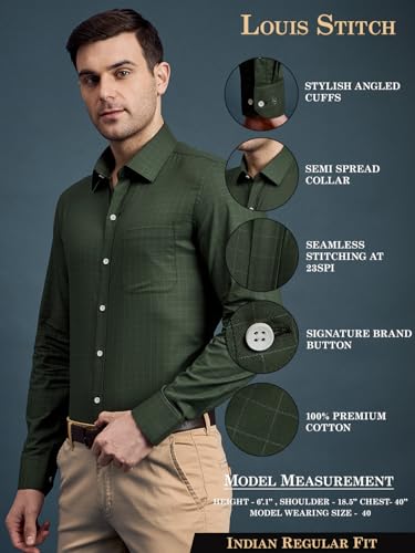 Image of LOUIS STITCH Men's Regular Fit Formal Shirts for Men (ST-S1-CF-900 (1))