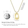 SHANTYSON Gold Tone Irregular Oval Pendant Necklace for Women, Minimalist Chunky Snake Chain Necklace, Dainty 14K Gold Plated Statement Long Necklace #4