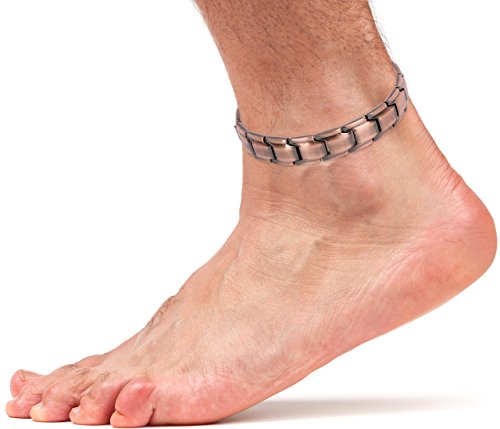 Smarter LifeStyle Elegant Copper Magnetic Anklet for Men - Adjustable Bracelet Length with Sizing Tool for Perfect Fit, Magnetic Ankle Bracelets for Men, Mens Copper Anklet