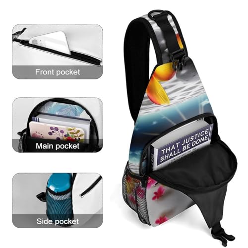 Mochila tipo bandolera Tropical Flower unisex miniatura 4