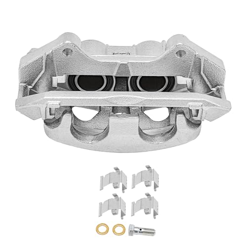 Image of Detroit Axle - Front Left Brake Caliper for Ford Explorer Taurus Flex Lincoln MKS MKT, Police Interceptor Utility Sedan, Special Service Police Sedan, Disc Brake Caliper w /Bracket Replacement