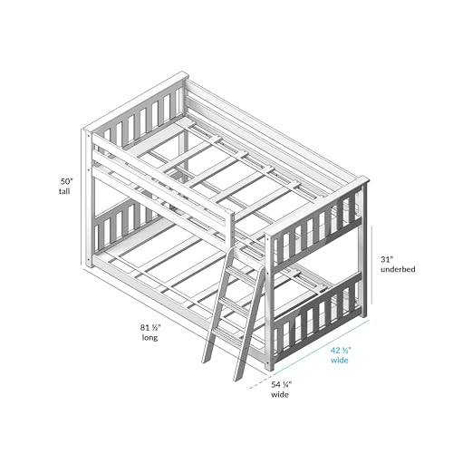 Image of Max & Lily Twin Over Twin Low Bunk Bed, Natural