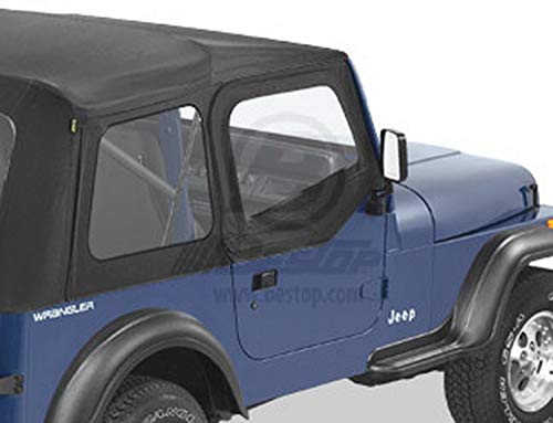 Bestop 5178015 Black Denim Upper Fabric Half Doors For 1988-1995 Wrangler W/ Rounded Upper Rear Corner