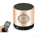 JUELUNE Portable Digital Quran Speaker,Bluetooth Speaker,with Remote Control,MP3 Player,USB Rechargeable,8GB Storage,18 Reciters,15 Translations,Arabic,English,French,Urdu & More (Gold)
