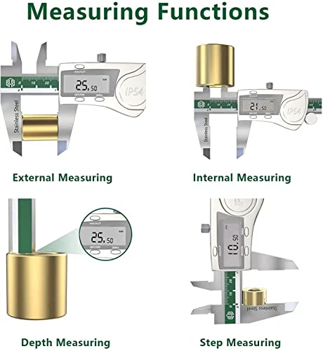 Digital Caliper,0-6'',Dekiraych Metric,Inch,Fraction Caliper Measuring Tool, Stainless Steel Electronic 6 Inch Caliper Measurement Tool, Ip54 Waterproof Vernier Caliper, Large Lcd Display (150Mm) #TOP5