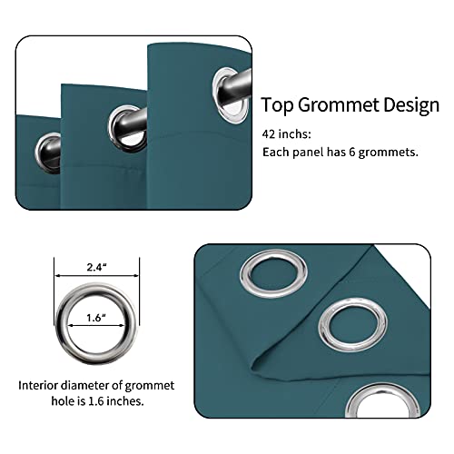 Image of Easy-Going Blackout Curtains for Bedroom, Solid Thermal Insulated Grommet and Noise Reduction Window Drapes, Room Darkening Curtains for Living Room, 2 Panels(42x63 in, Peacock Blue)