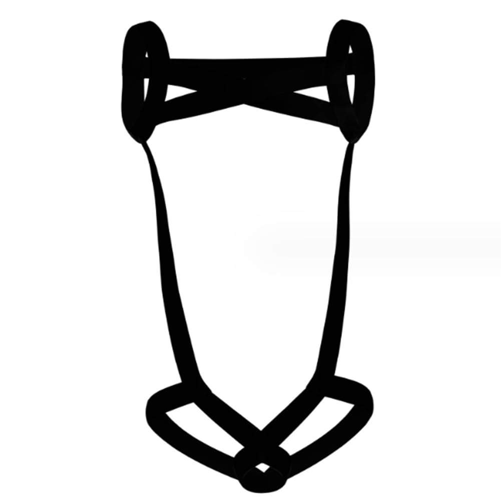 Jpxjgt Men's Black Body Chest Harness Lingerie Costumes Elastic Shoulder Support Brace And Jockstrap Thong Cosplay(Size:one Size,Color:black)
