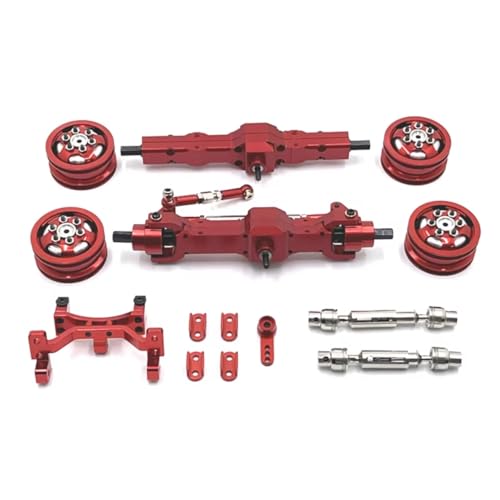 RC�t�����g���A�A�N�X���Z�b�g For WPL C74 1/10 �A�N�X�� �����[�g�R���g���[���J�[�A�N�Z�T���[ ���^���A�b�v�O���[�h�X�e�A�����O�M�A �V�[�g�z�C�[���n�u�h���C�u�V���t�g�p�[�c���f���p(Red)
