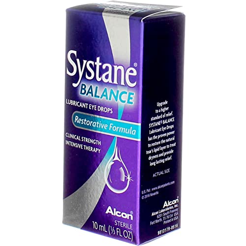 Systane Balance Lubricant Eye Drops, Restorative Formula, 0.33-Ounce (Pack of 24)
