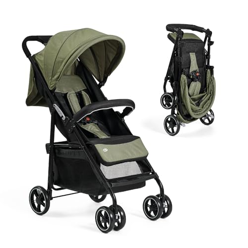 Ms   Silla de Paseo Street | Carrito Bebe lígero desde Nacimiento hasta 36 meses o 22 kg | Con Amortiguadores, Capota XXL y reclinación máxima (Verde)