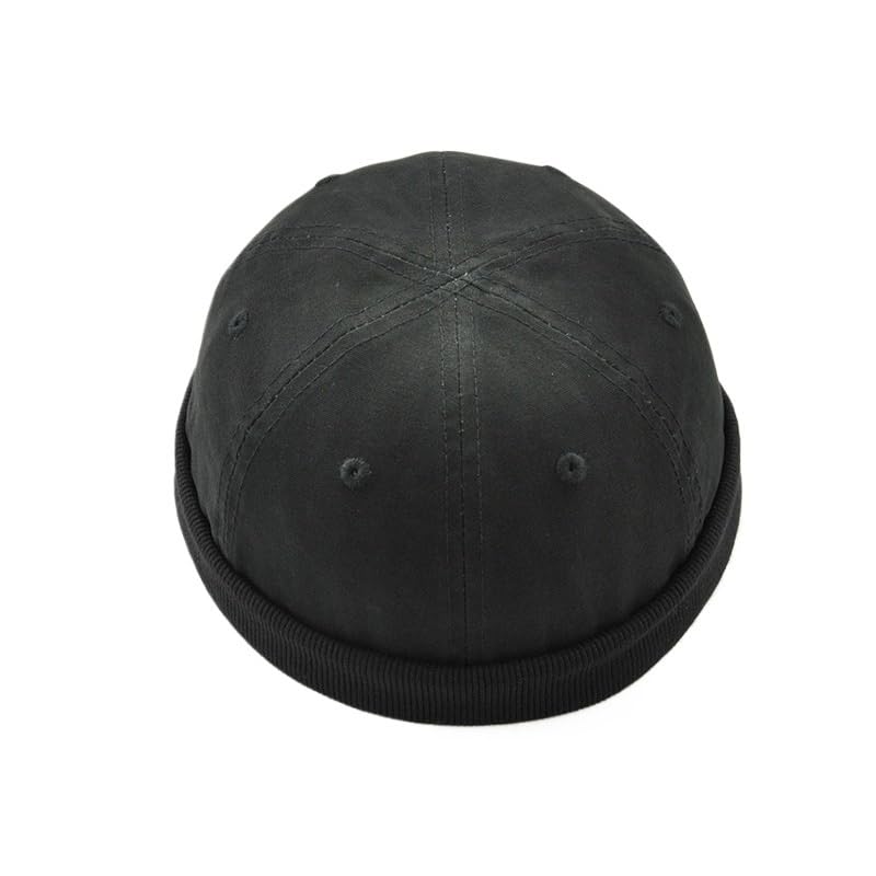Chapeau rétro peau de melon vintage bonnet docker de propriétaire uni
