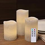 led wachskerzen kik Maße - Durchmesser: ca. 7,5 cm, Höhe: ca. 15 cm / 12,5 cm / 15cm